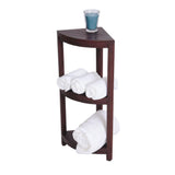 Oasis 12 in. 3-Tier Teak Corner Shower Shelf - Super Arbor