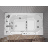 HD Series 53 in. Left Drain Quick Fill Walk-In Whirlpool Bath Tub with Powered Fast Drain in White - Super Arbor