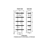 Pomona 20 in. W Wall Mounted 5-Tier Bath Shelf with Metal Frame and Solid Wood - Super Arbor
