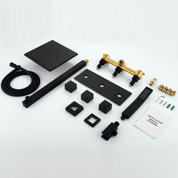 1-Spray Pattern 2 GPM 10 in. Wall Mount Dual Shower Heads in Matte Black