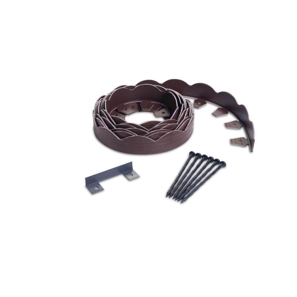 ProFlex 2 in. x 100 ft. Red Polyethylene Scalloped Woodgrain  No-Dig Edging Kit