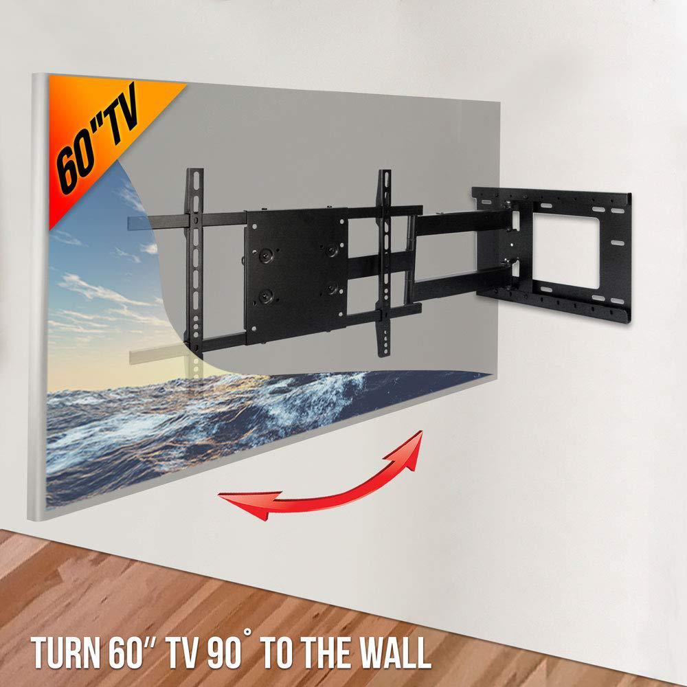 Full Motion TV Wall Mount with Included HDMI Cable, Fits 37 in. - 70 in. TV and VESA Compatible 600 mm x 400 mm - Super Arbor