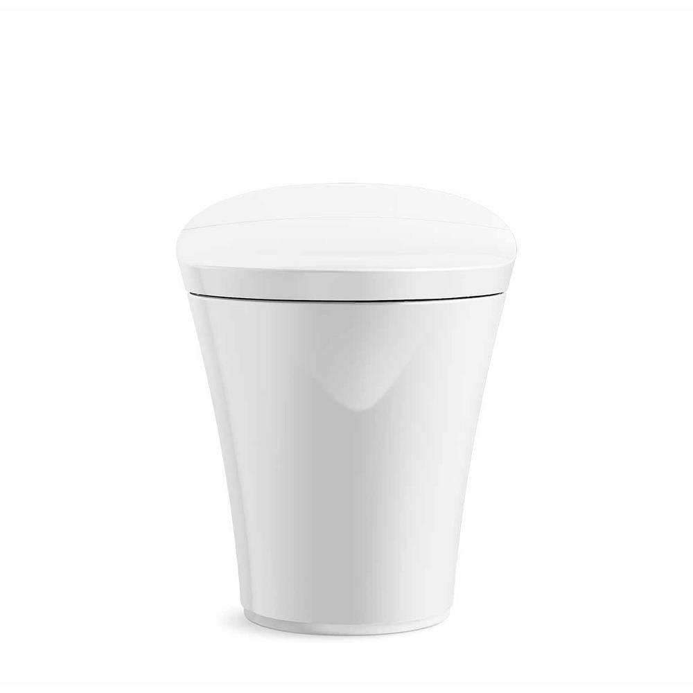 Veil Comfort Height Intelligent 1-Piece 0.8 or 1.28 GPF Dual Flush Elongated Toilet in White Seat Included - Super Arbor