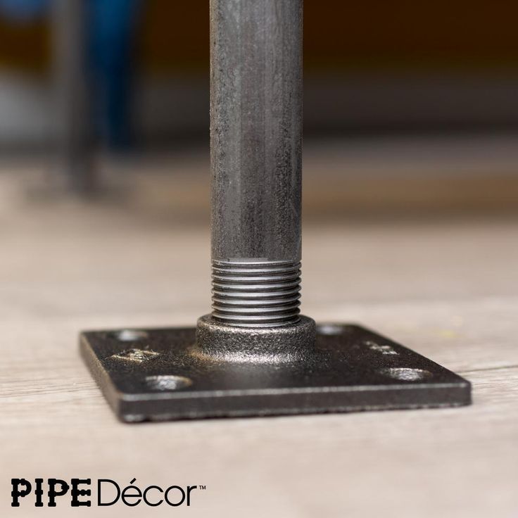 1/2 in. x 1.5 ft. L Black Steel Pipe Square Flange Table Leg Kit (Set of 4)