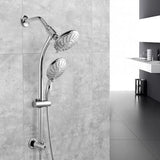 5-Spray Patterns 5 in. Wall Mount Dual Shower Heads with Adjustable Slide Bar and Stainless Steel Hose in Brushed Nickel - Super Arbor