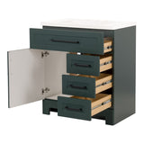 Style Selections Cauley 30-in Viridian Green Single Sink Bathroom Vanity with White Cultured Marble Top