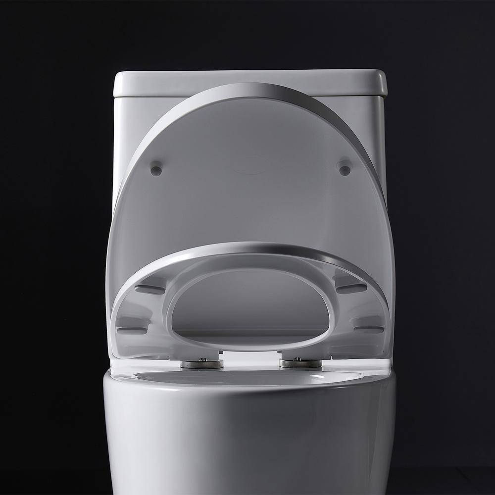 0.8 GPF/1.28 GPF Dual Bowl Flush Elongated Toilet Including Toilet Bowl Only Seat in White