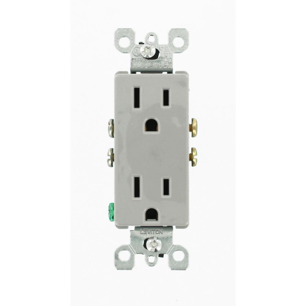 Decora 15 Amp Residential Grade Self Grounding Duplex Outlet, White - Super Arbor
