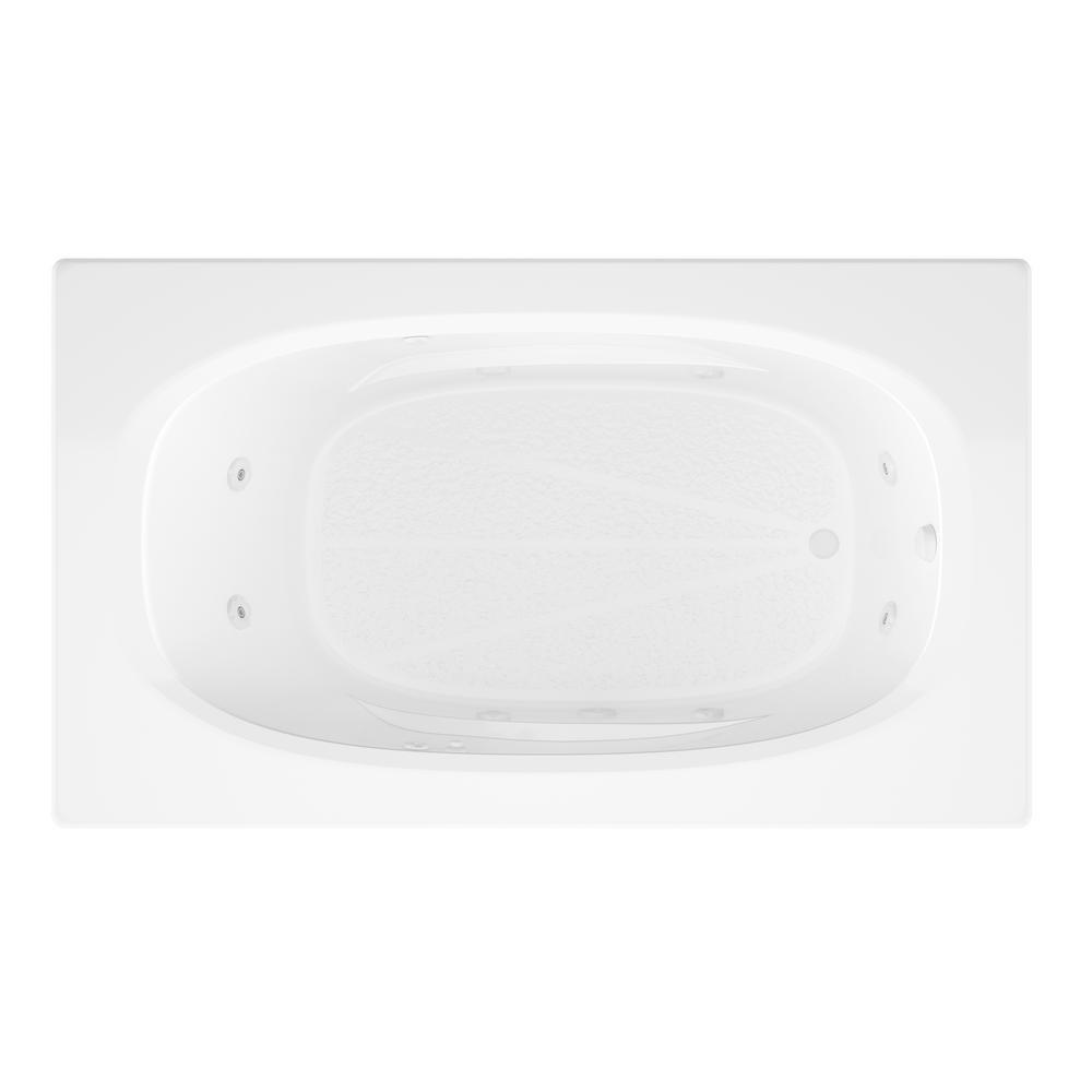 Tiger's Eye 6 ft. Rectangular Drop-in Whirlpool Bathtub in White - Super Arbor