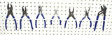 74 pc PEG BOARD KIT 25 J & L Hooks plus 20 Tool holders 4 Peg Board Bins Yellow Red