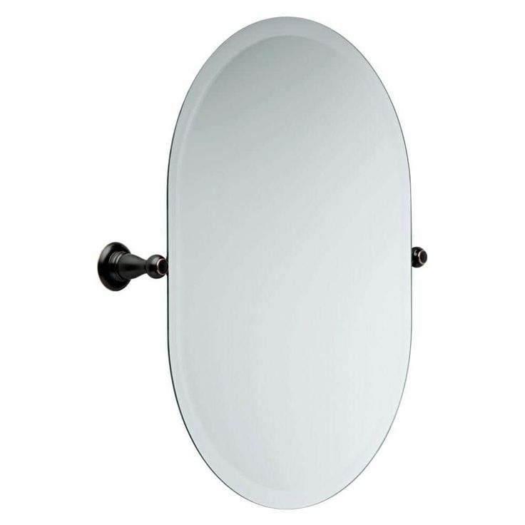 Delta Porter 26 in. x 23 in. Frameless Oval Bathroom Mirror with Beveled Edges in Oil Rubbed Bronze