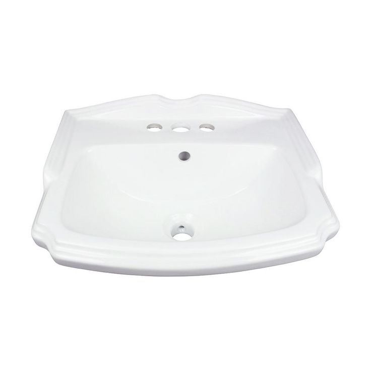 Cloakroom 19 in. Pedestal Combo Bathroom Sink in White with Overflow