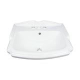 Cloakroom 19 in. Pedestal Combo Bathroom Sink in White with Overflow