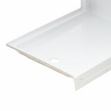 Tresham 60 in. x 36 in. Single Threshold Left-Hand Drain Shower Base with Integral Right-Hand Seat in White - Super Arbor