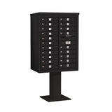 3400 Series Black Mount 4C Pedestal Mailbox with 20 MB1 Doors/2 PL - Super Arbor