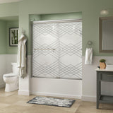 Portman 60 in. x 58-1/8 in. Semi-Frameless Traditional Sliding Bathtub Door in Bronze with Rain Glass - Super Arbor