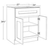 Home Decorators Collection Newport 27 in. W x 24 in. D x 34.5 in. H Assembled Plywood Base Kitchen Cabinet in Manganite with Soft Close