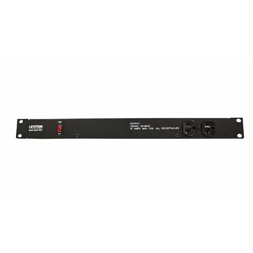 15 Amp NEMA 5-15P Straight Blade Plug 12 Receptacles 7 ft. Cord Horizontal Rack Mount Power Distribution Unit, Black - Super Arbor