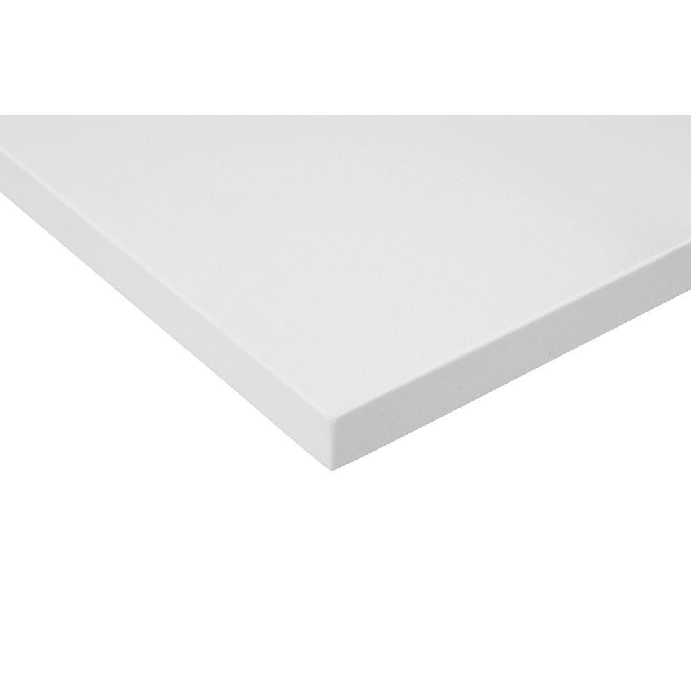 43 in. W x 22 in. D x 0.75 in. H Quartz Vanity Top in Snow White with White Basin - Super Arbor