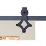 72 in. Antique Bronze Rustic Star Barn Style Sliding Door Track and Hardware Set - Super Arbor
