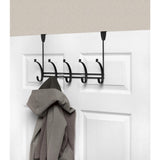 Voy 16-1/4 in. L Decorative 5-Hook Over the Door Rack in Black - Super Arbor
