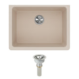 Quartz Classic Undermount Composite 33 in. Single Bowl Kitchen Sink in Black - Super Arbor