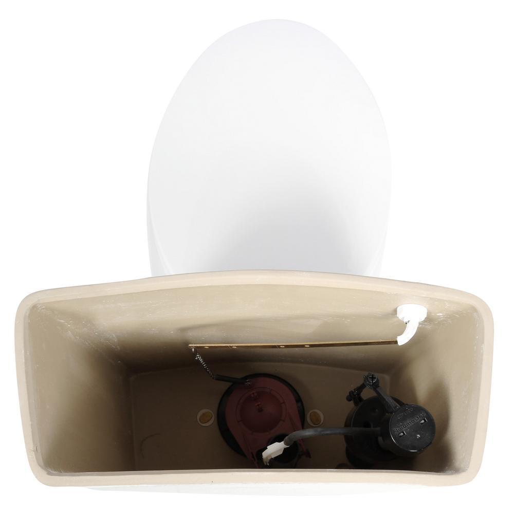 2-pc. 1.28 GPF Single Flush Elongated Toilet with Patented Overflow Protection Technology in White with Seat - Super Arbor