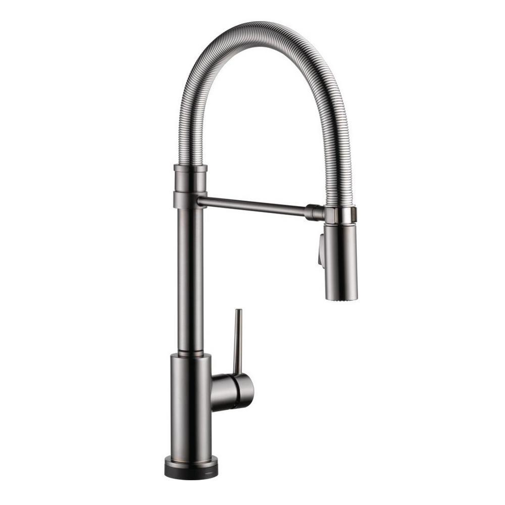 Trinsic Pro Single-Handle Pull-Down Sprayer Kitchen Faucet with Touch2O Technology and Spring Spout in Arctic Stainless - Super Arbor