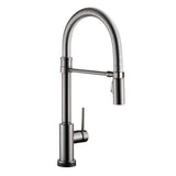 Trinsic Pro Single-Handle Pull-Down Sprayer Kitchen Faucet with Touch2O Technology and Spring Spout in Arctic Stainless - Super Arbor