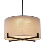 35-Watt Matte Black Integrated LED Pendant with Fabric Shade - Super Arbor