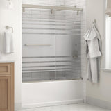 Simplicity 60 x 59-1/4 in. Frameless Mod Soft-Close Sliding Bathtub Door in Chrome with 1/4 in. (6mm) Clear Glass - Super Arbor