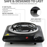 1000-Walt (120-Volt) Single Burner 6 in. Hot Plate Black Adjustable Temperature Control