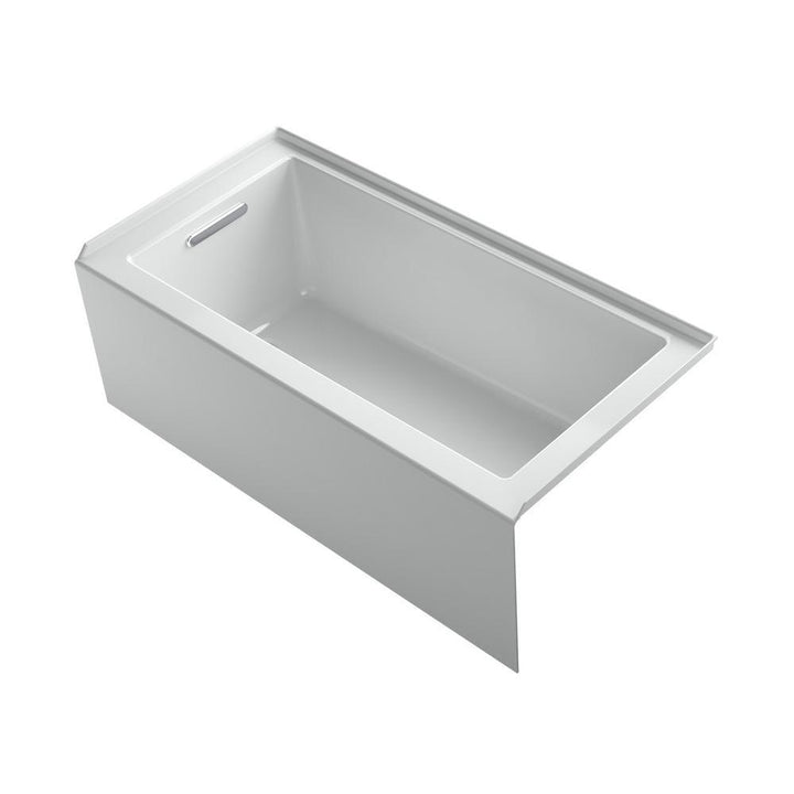 Underscore 60 in. Rectangular Alcove Left Drain Bathtub in Ice Grey - Super Arbor