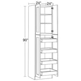Home Decorators Collection Newport 24 in. W x 24 in. D x 90 in. H Assembled Plywood Pantry Kitchen Cabinet in Pearl Gray with 4ROT Soft Close