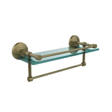 Monte Carlo 16 in. L  x 5 in. H  x 5 in. W Clear Glass Bathroom Shelf with Towel Bar in Venetian Bronze - Super Arbor