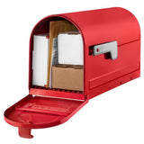 MB1 Post Mount Mailbox Red with Silver Flag - Super Arbor