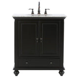 Newport 31 in. W x 21-1/2 in. D Bath Vanity in Pewter with Granite Vanity Top in Grey - Super Arbor
