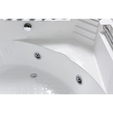 Daisy 53 in. Acrylic Drain Center Corner Alcove Whirlpool Bathtub in White - Super Arbor