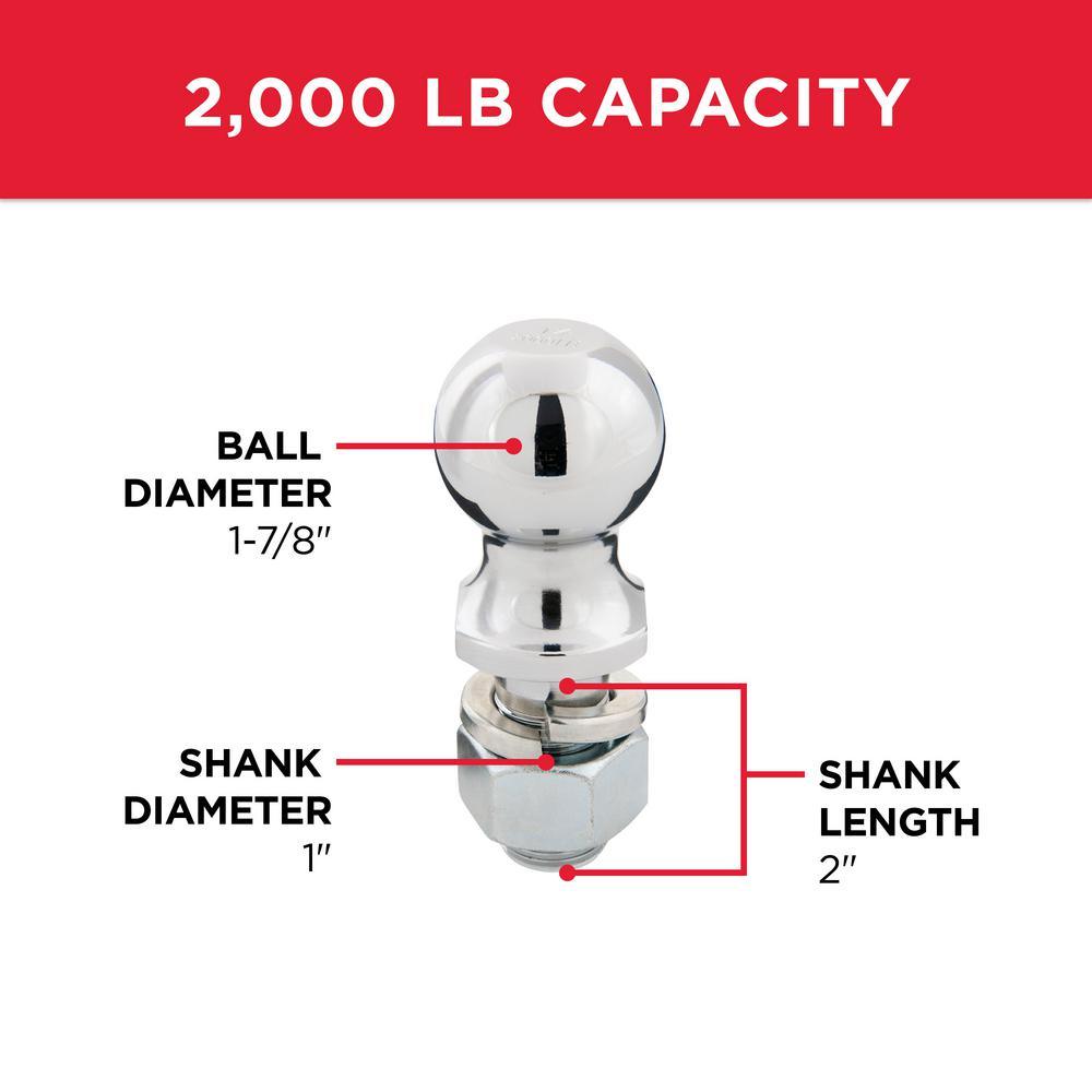 TowSmart 1-7/8 in. Chrome Hitch Ball - Super Arbor
