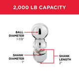 TowSmart 1-7/8 in. Chrome Hitch Ball - Super Arbor