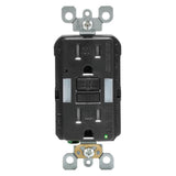15 Amp Self-Test SmartlockPro Combo Duplex Guide Light and Tamper Resistant GFCI Outlet, White - Super Arbor