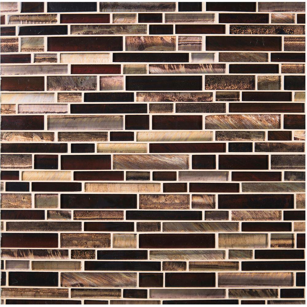 MSI Artista Interlocking 12 in. x 12 in. x 8 mm Glossy Glass Mesh-Mounted Mosaic Wall Tile (10 sq. ft. / case)