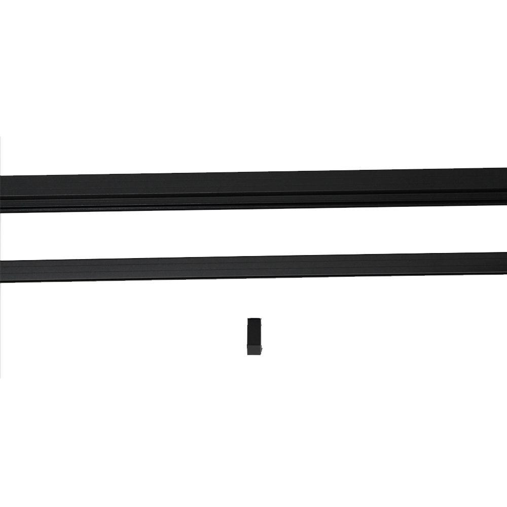 Vista Aluminum 8 ft. Textured Black Aluminum Level Top and Bottom Rail Pack - Super Arbor