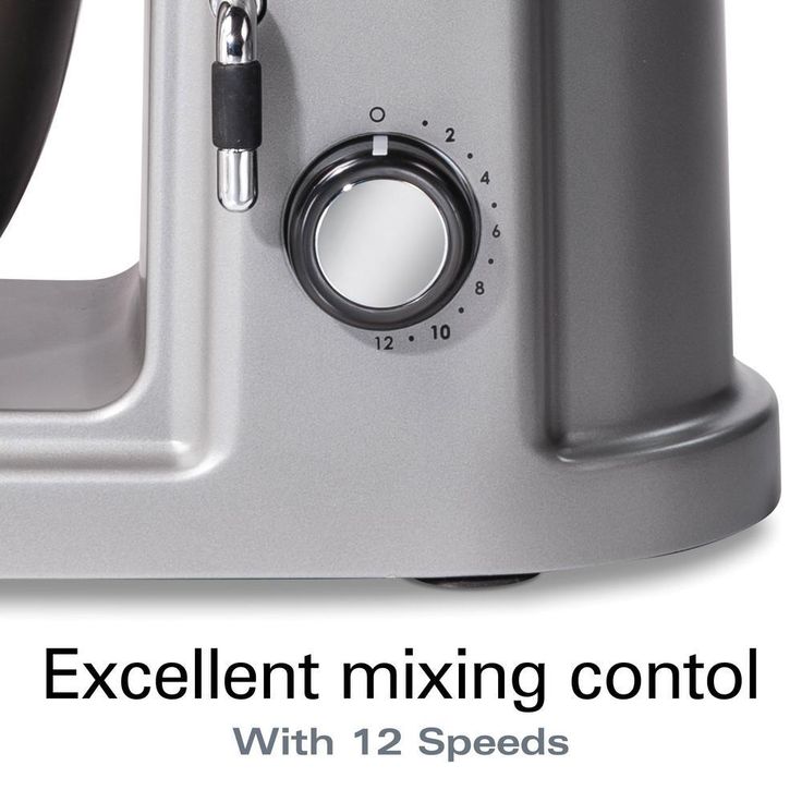 4.5 Qt. 12-Speed Black and Silver Stand Mixer