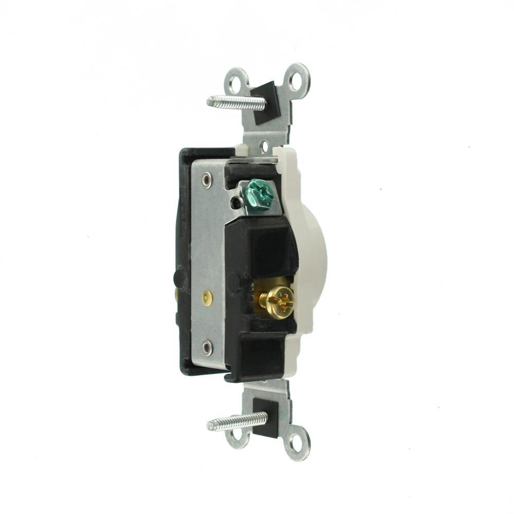 20 Amp Commercial Grade Double-Pole Single Outlet, White - Super Arbor