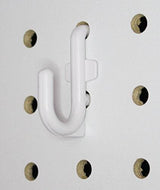 White Peg Board Hook Kit Garage Tool Storage Pegboard 50 pieces J Hook Style