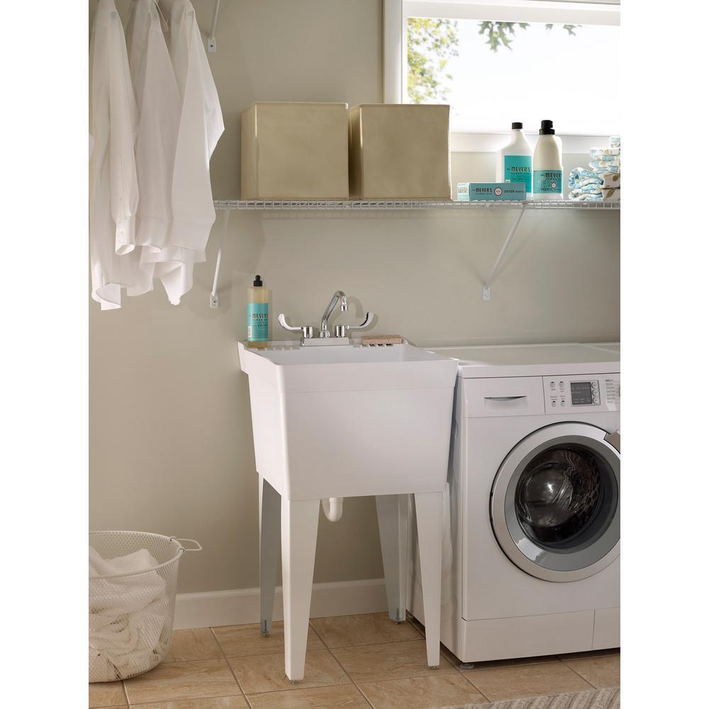 Serv-A-Sink 23 in. x 21-1/2 Molded Stone Wall Mount Laundry Sink - Super Arbor