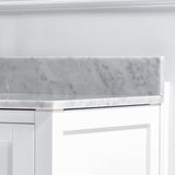 Harlow 61 in. W x 22 in. D Single Basin Carrara Marble Vanity Top in Carrara White with White Vitreous China Basin - Super Arbor