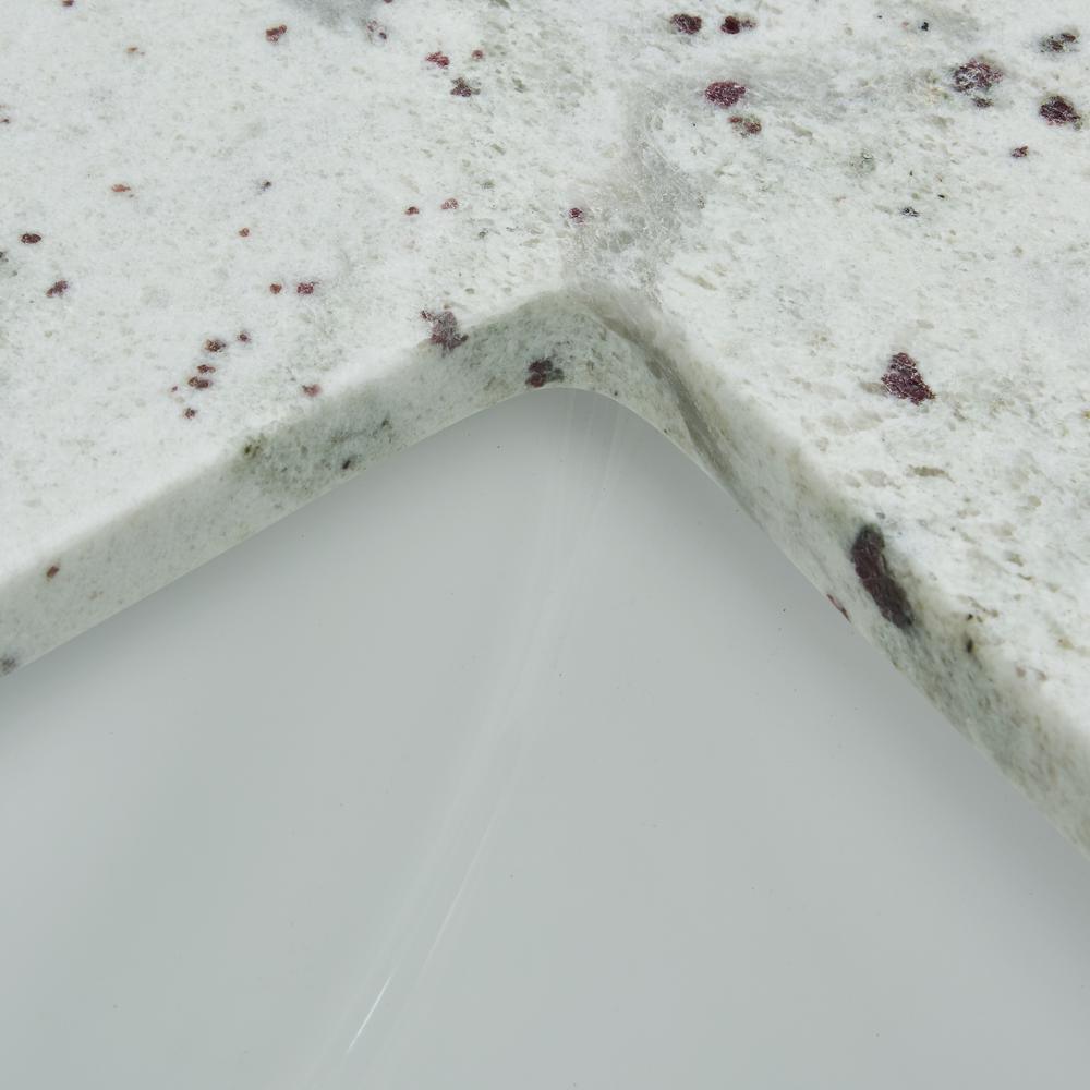 43 in. W x 22 in. D x .75 H Granite Vanity Top in Glacier White with White Basin - Super Arbor