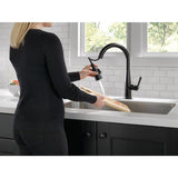 Delta Essa Touch2O Matte Black 1-Handle Deck-Mount Pull-Down Touch Kitchen Faucet (Deck Plate Included)